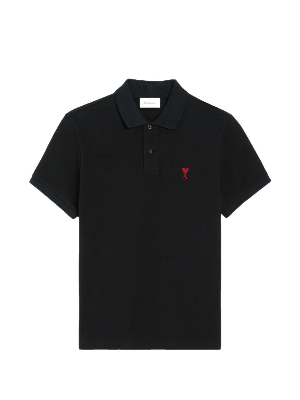 AMI Paris de Coeur black polo shirt