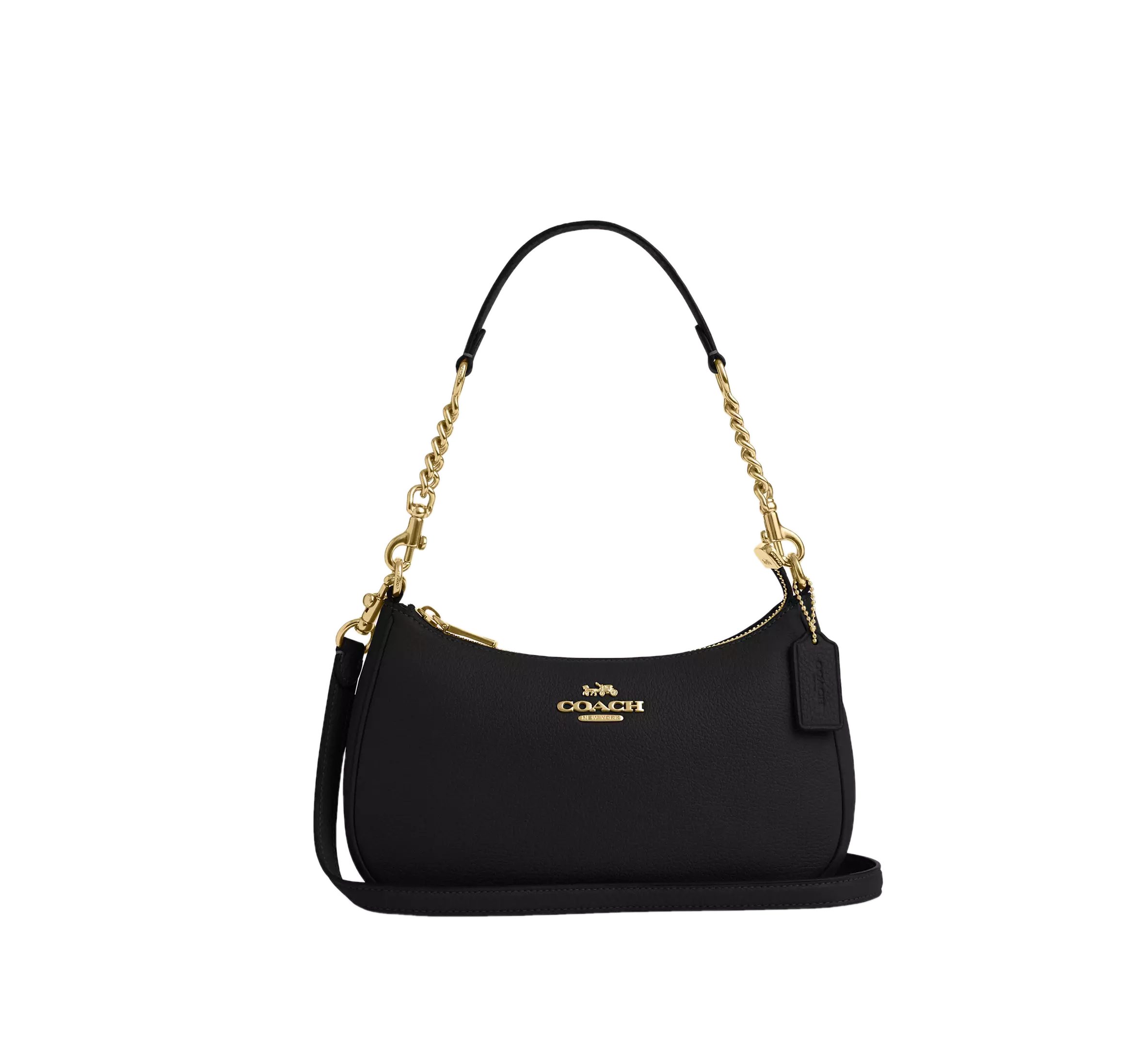 COACH Teri Shoulder Bag Gold Black
