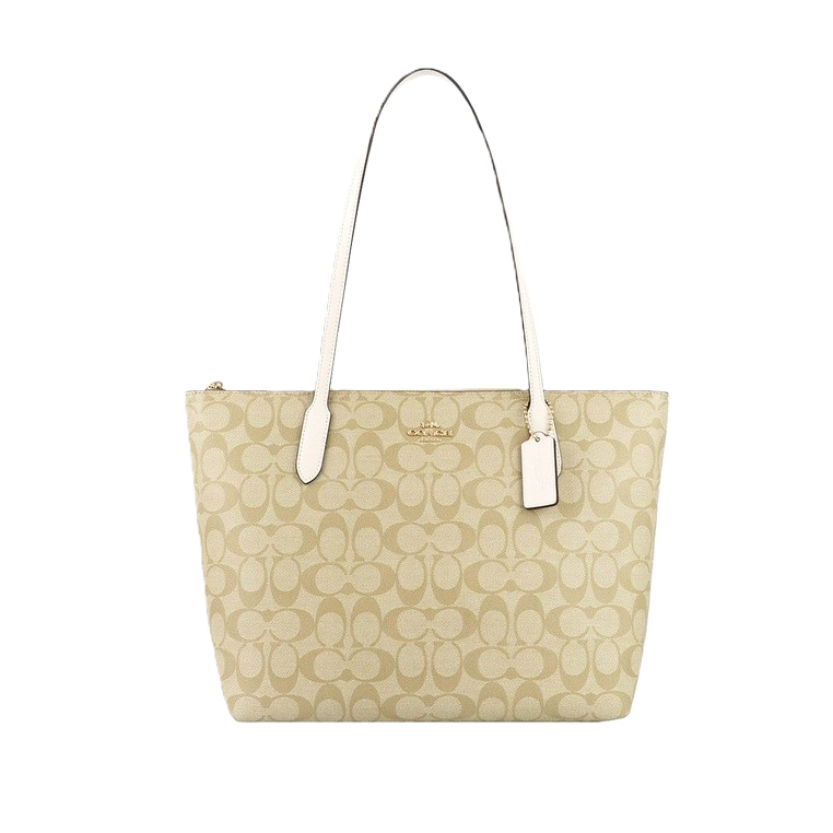 Coach Signature Canvas City Medium Tote Bag Khaki