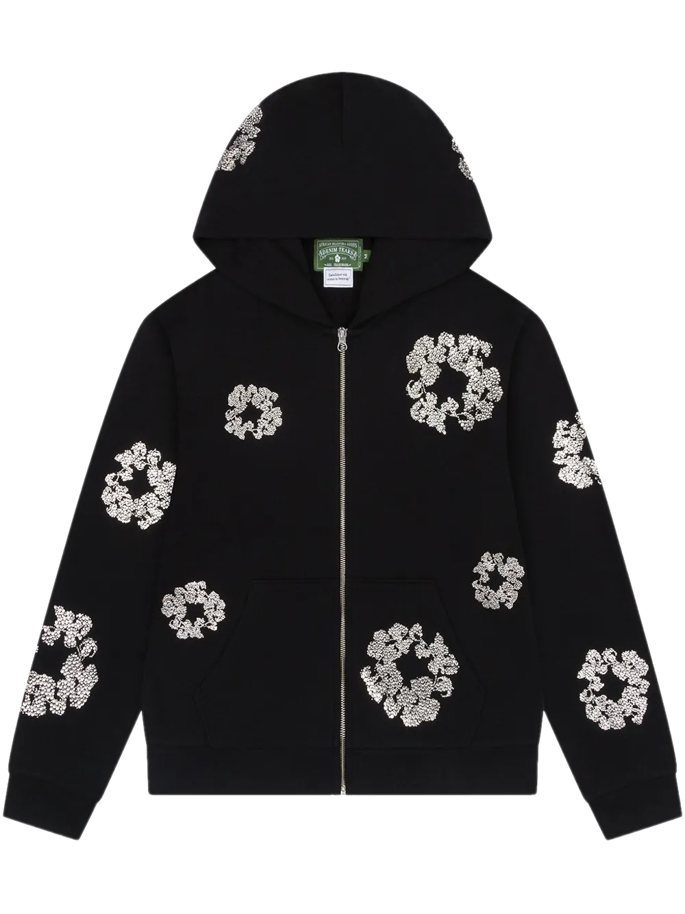 Denim Tears Swarovski Wreath Black zip hoodie