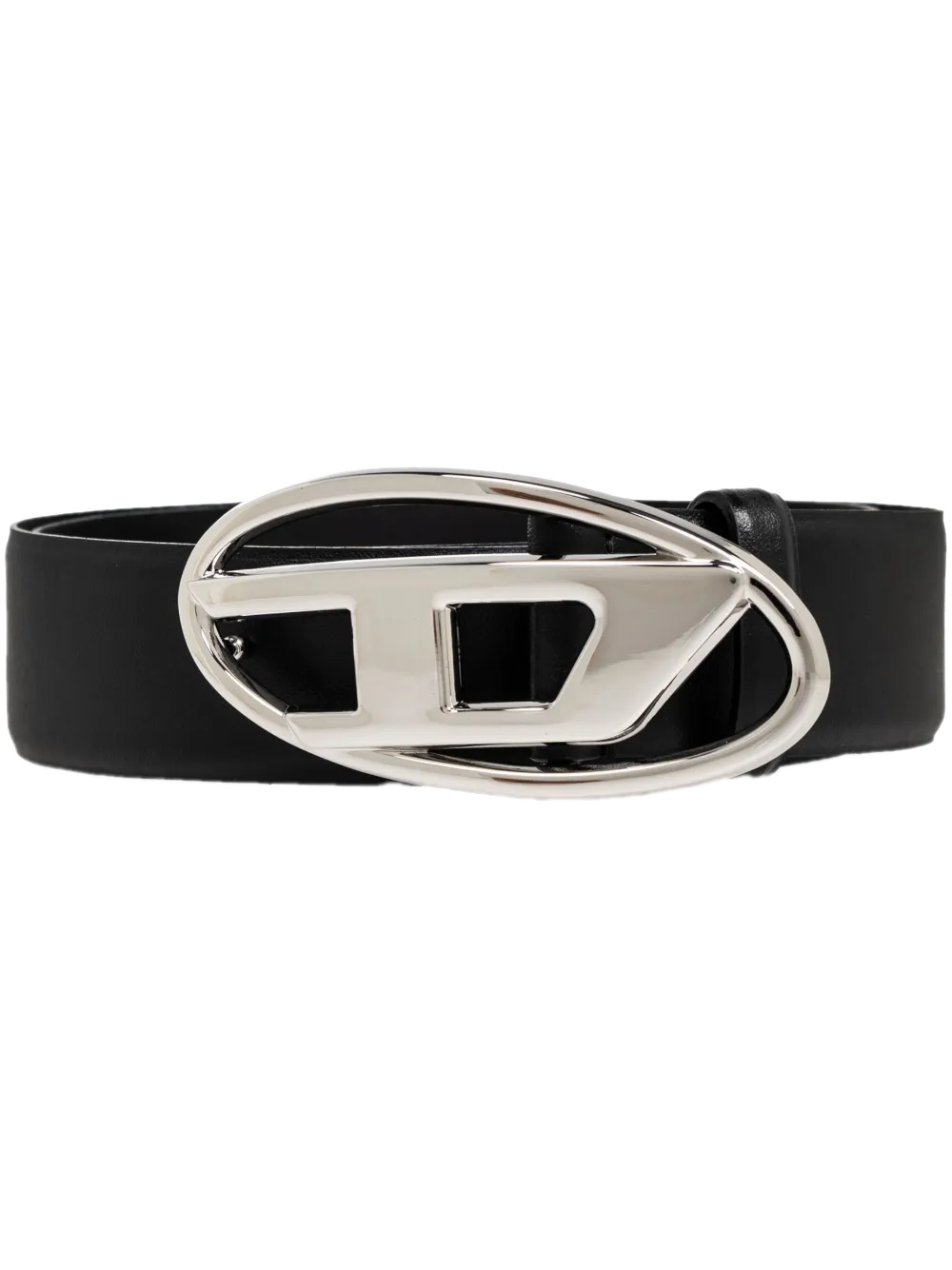 Diesel Leather Belt With Logo Buckle