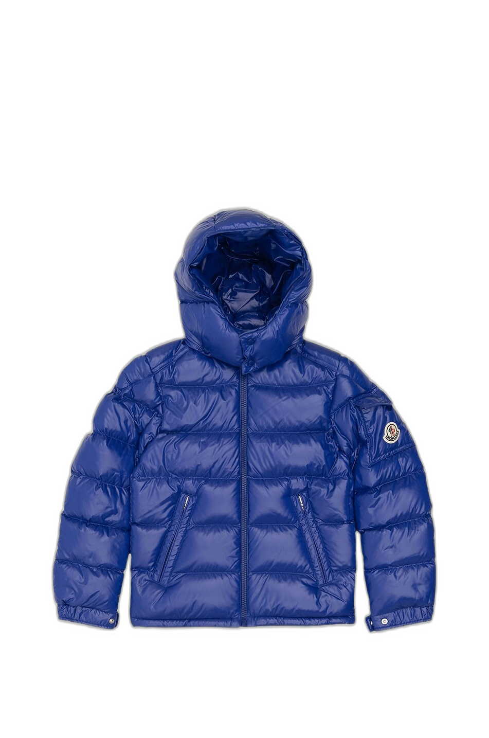 Moncler Maya Quilted Shell Hooded Down Jacket Blue