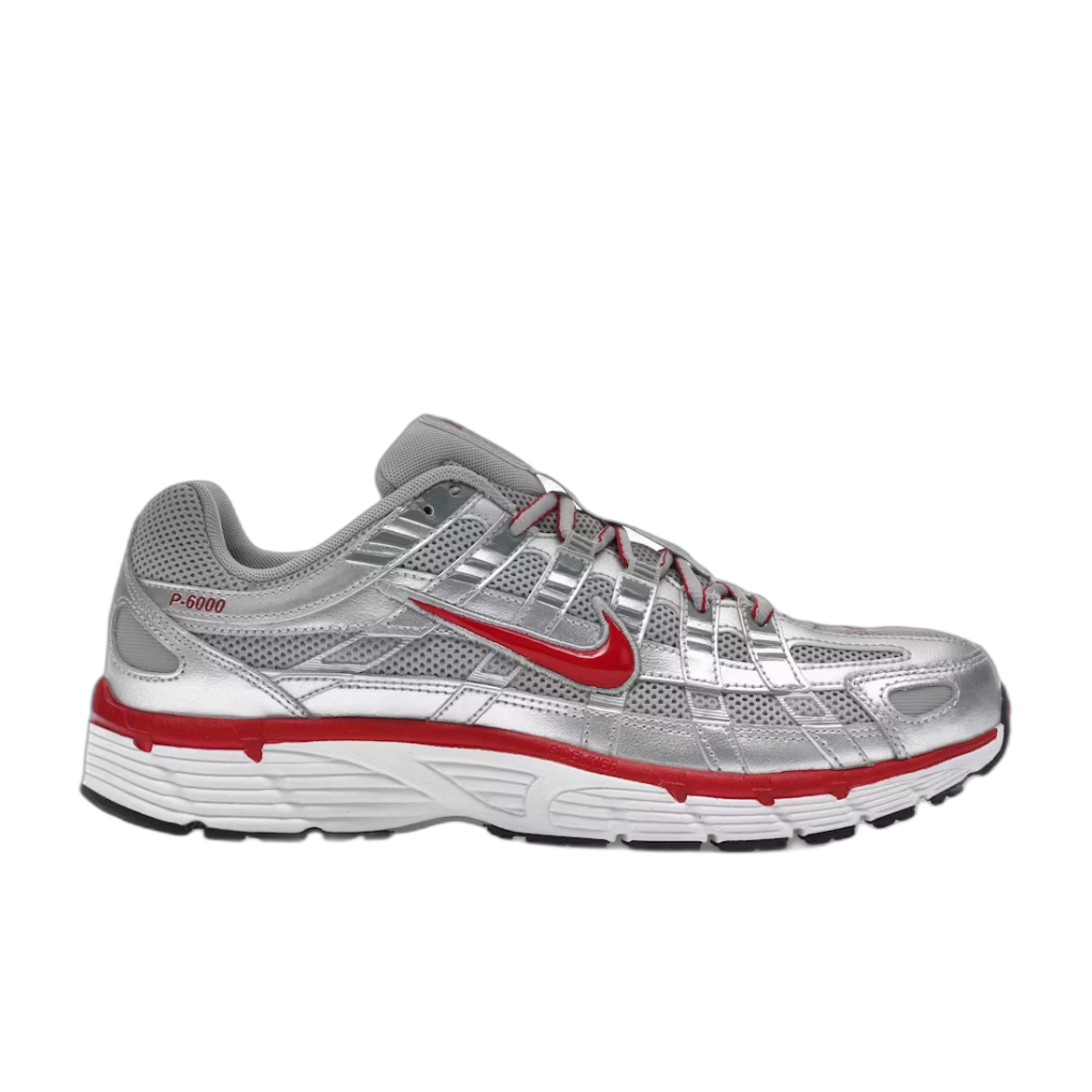 Nike P-6000 Metallic Silver Gym Red