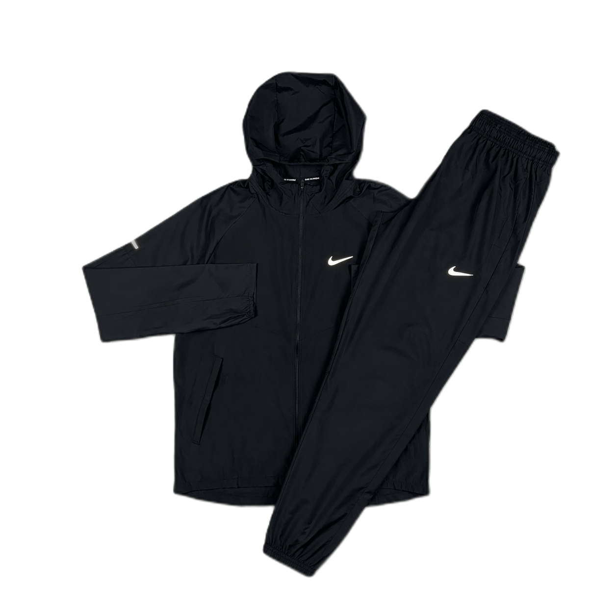 Nike Repel Miler Windrunner Jacket Black & Black Nike Challenger Pants Set
