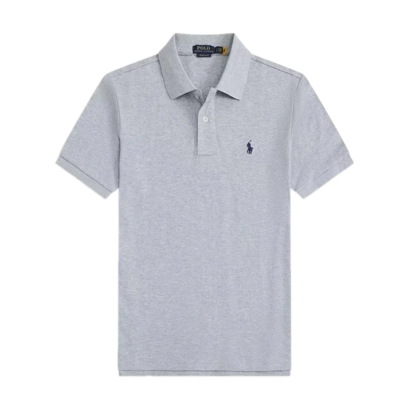 Polo Ralph Lauren Custom Slim fit Mesh Polo Heather Grey