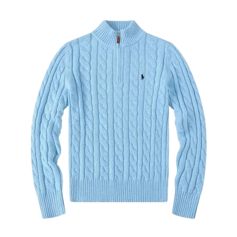 Polo_Ralph_Lauren_Cable_Knit_Half_Zip_Sweater_Blue