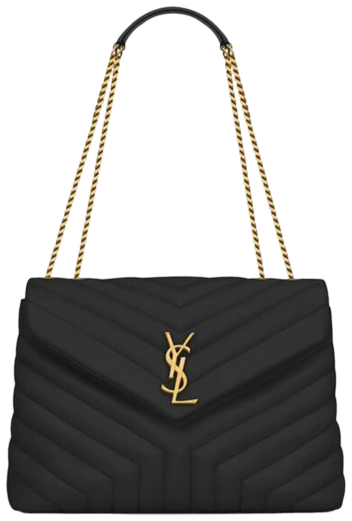 Saint Laurent Medium Loulou Matelasse Leather Shoulder Bag Black