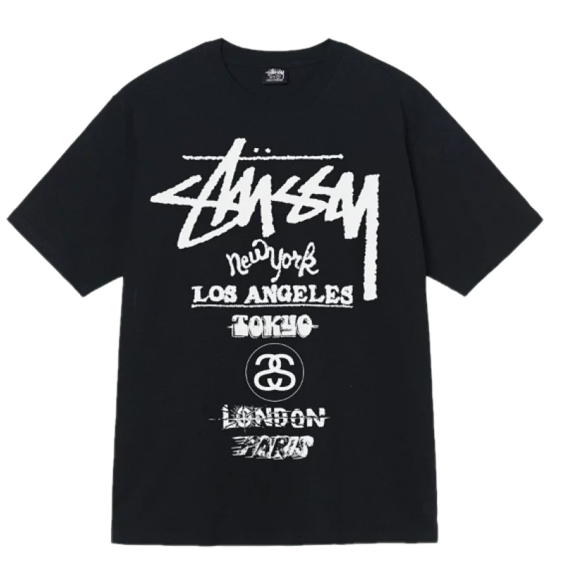 Stussy World Tour Cities Tee Black