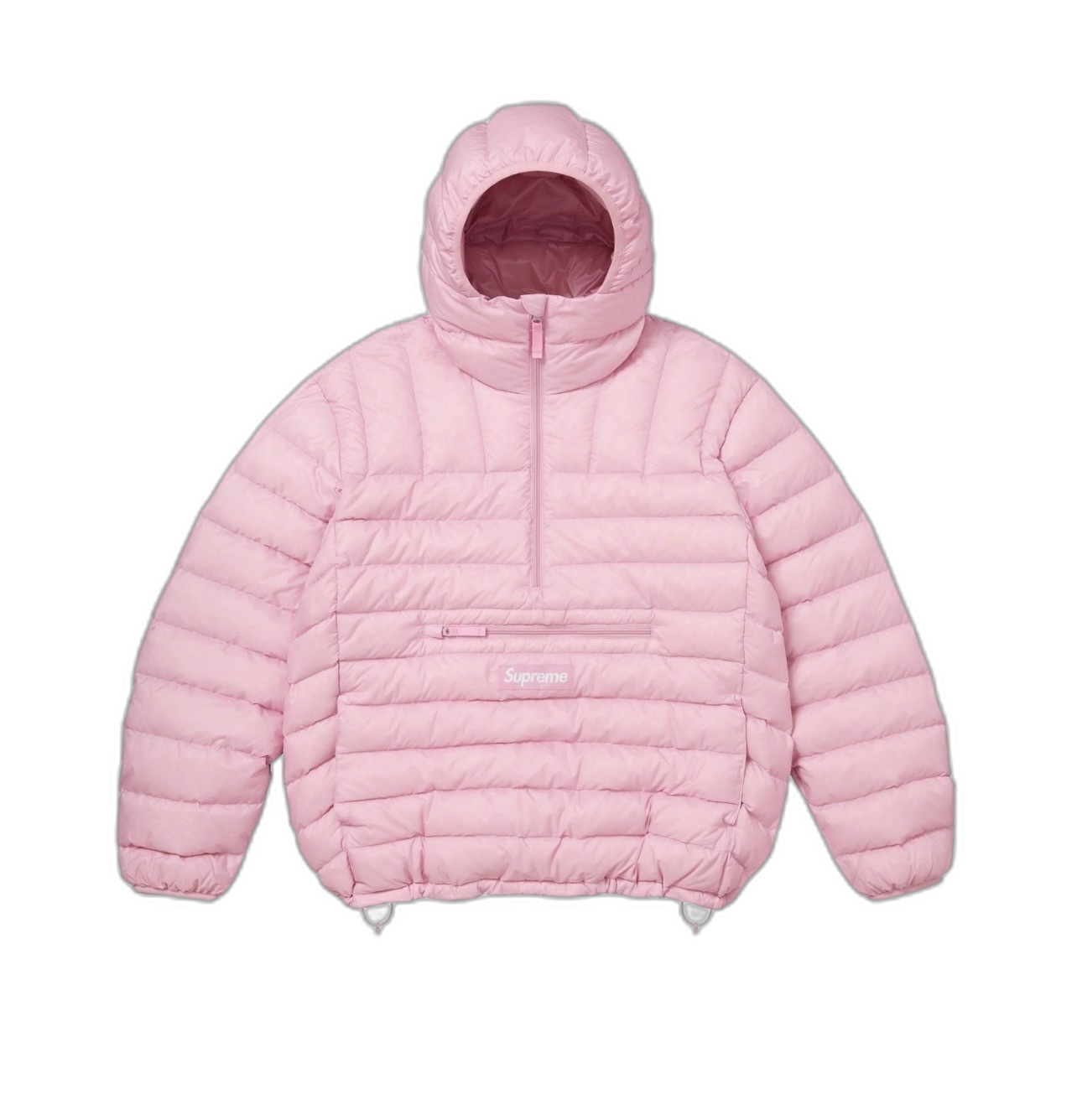 Supreme Micro Down Half Zip Hooded Pullover Pink