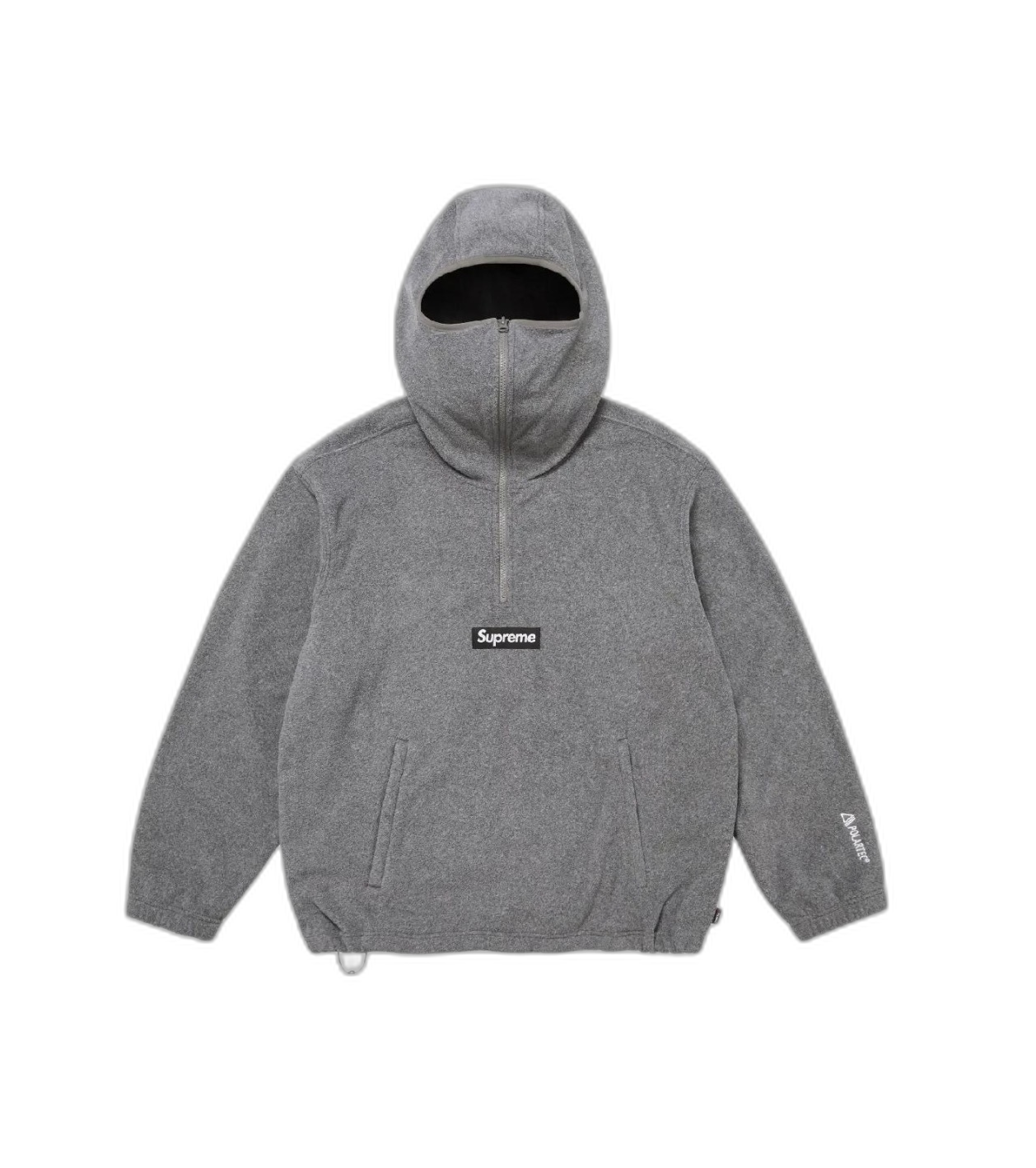 Supreme Polartec Face Mask Half Zip Hooded Sweatshirt Grey