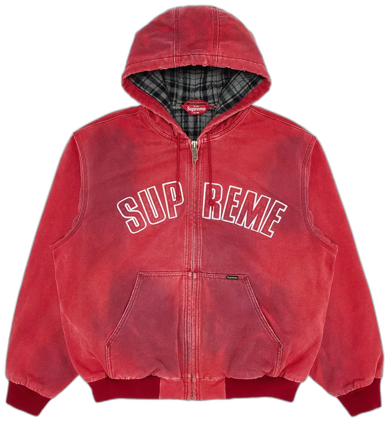 Supreme Reflective Arc Hooded Work Jacket Red