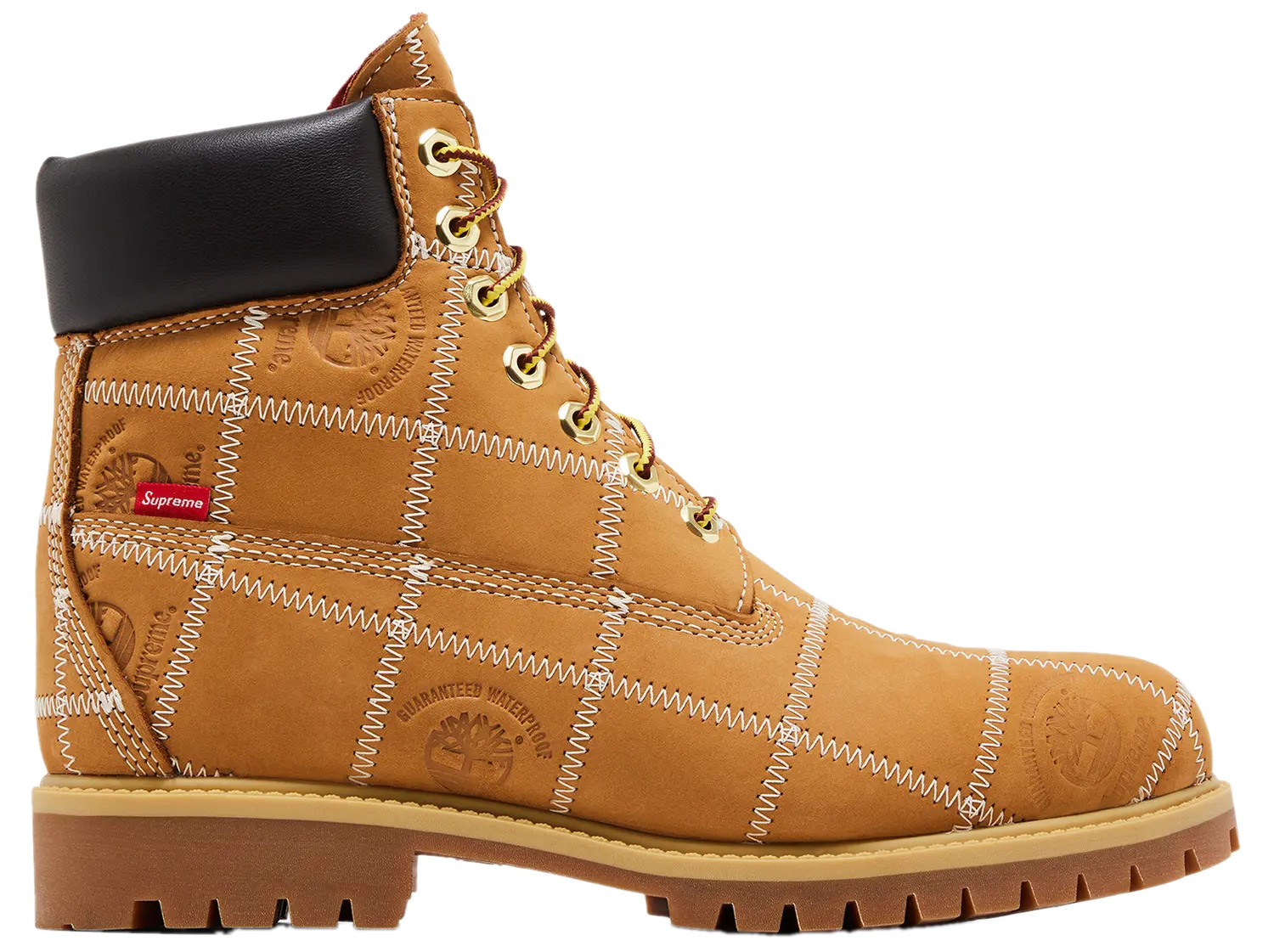 Supreme x Timberland 6 Inch Premium Waterproof Boot Patchwork Wheat