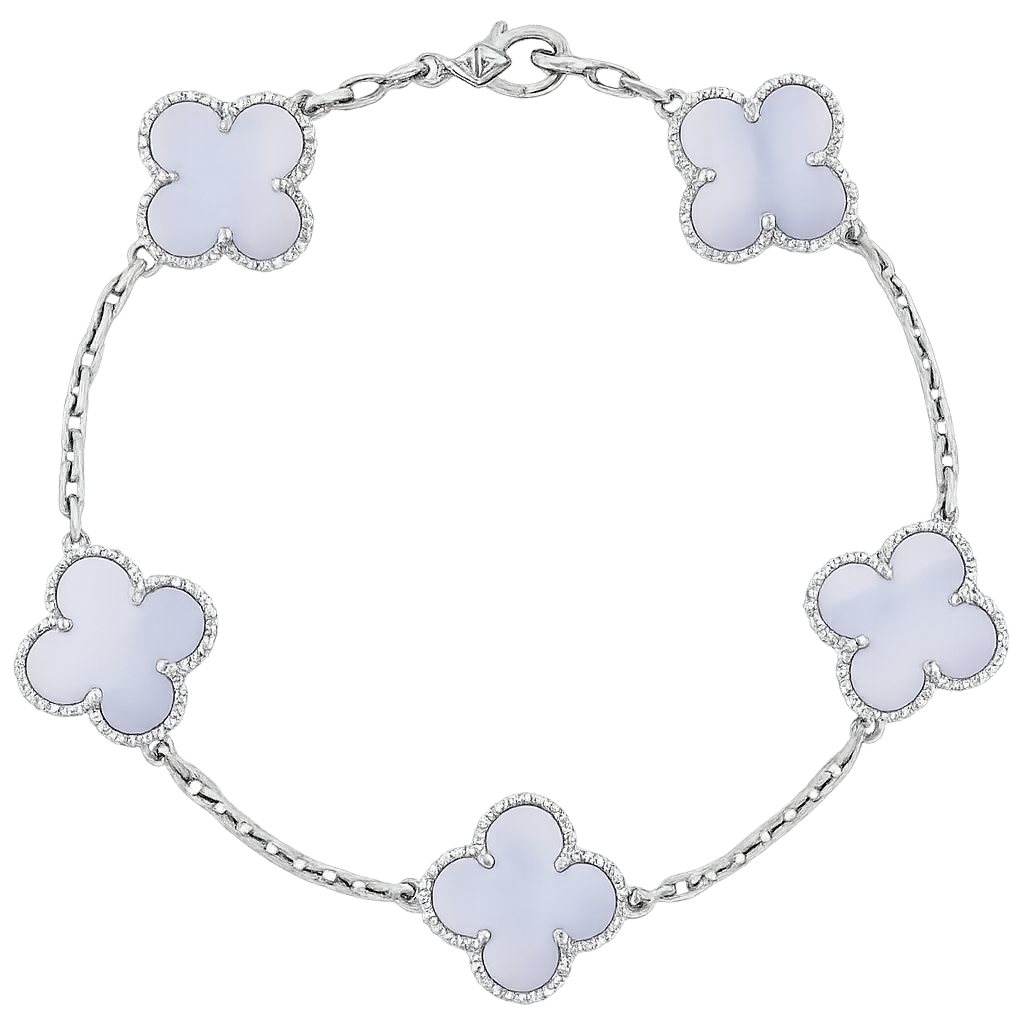 Van Cleef & Arpels Vintage Alhambra Bracelet White